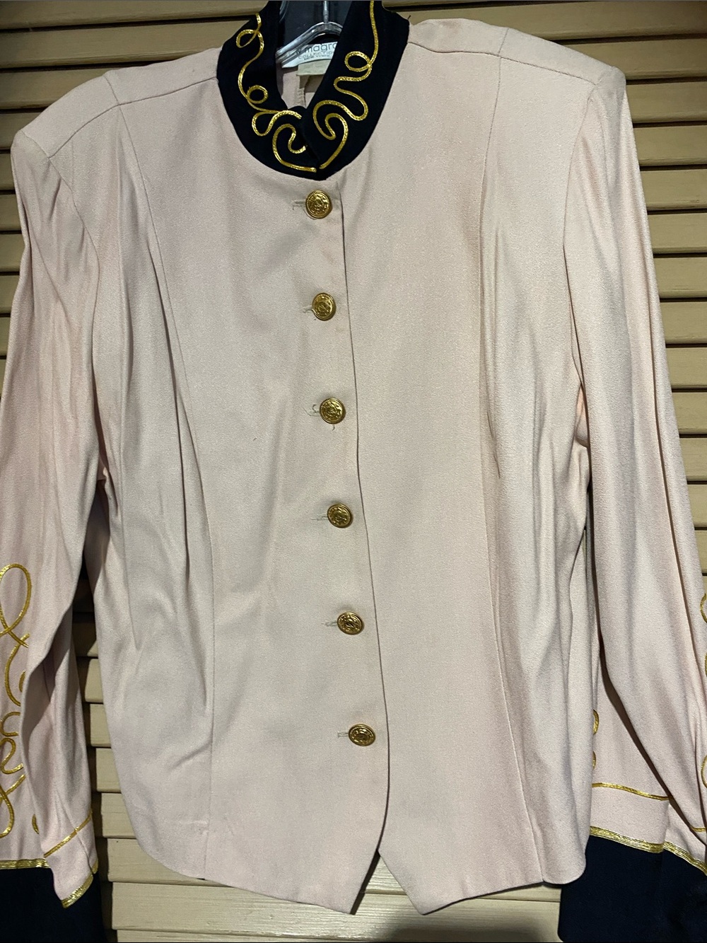 Women’s Blush Pink Embroidered Collar Jacket